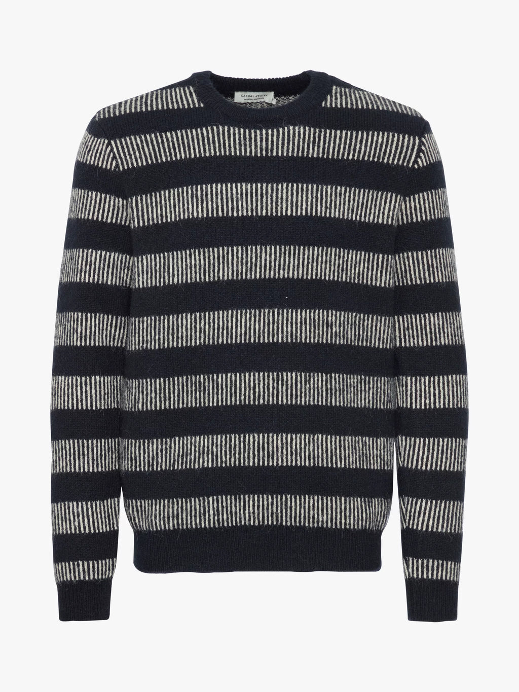 Navy & White Jacquard Jumper - Karl | Casual Friday