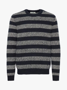 Navy & White Jacquard Jumper - Karl | Casual Friday