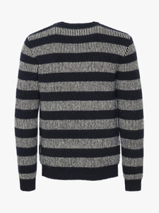 Navy & White Jacquard Jumper - Karl | Casual Friday