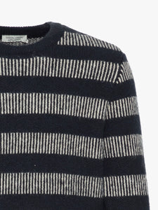 Navy & White Jacquard Jumper - Karl | Casual Friday