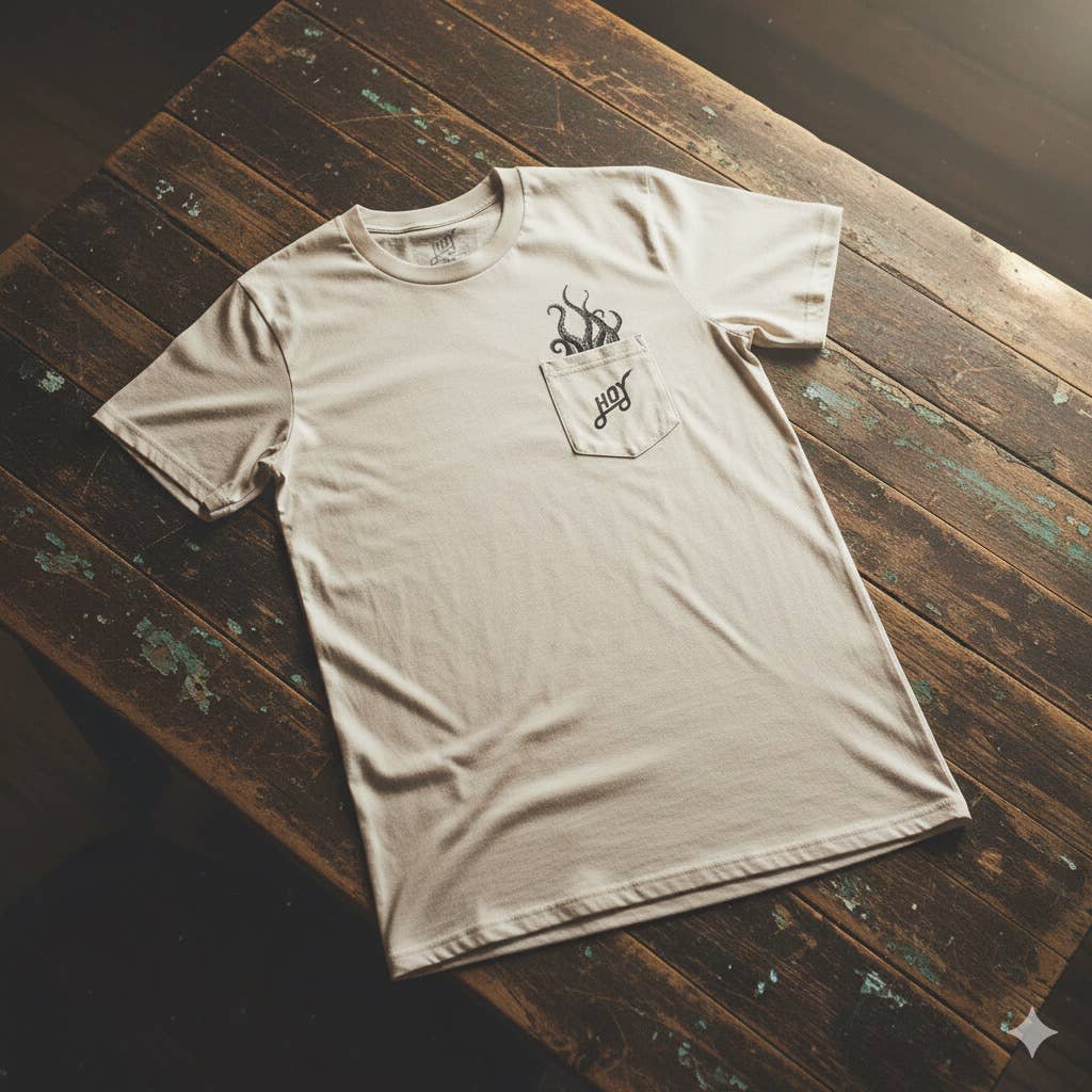 Hoy The Depths Pocket T-shirt Large - Bone