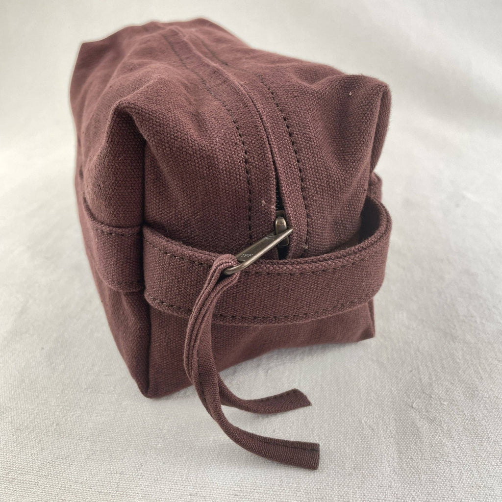 MITUL Unisex Canvas Washbag Shaving Pouch: Chilli Brown