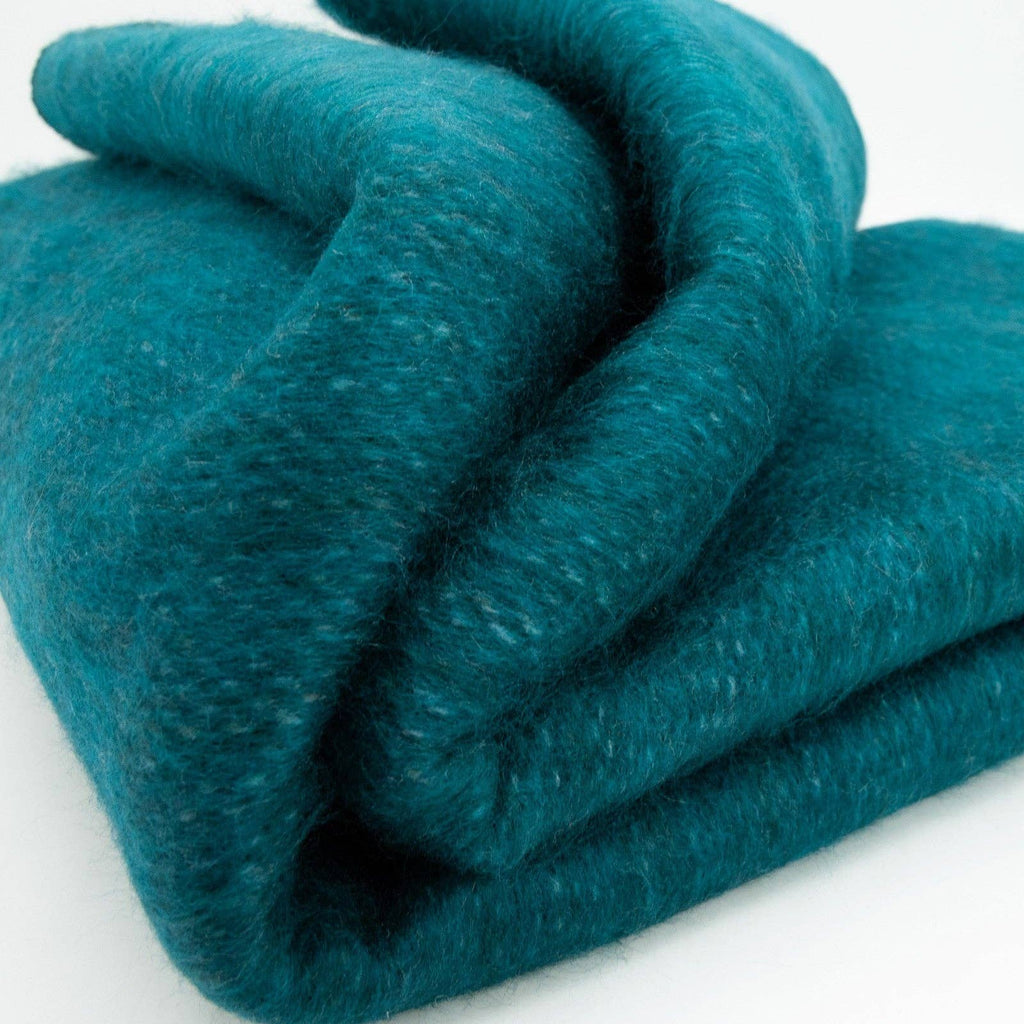 Panzaleo - Double Density Baby Alpaca Wool Throw Blanket / Sofa Cover - Queen 94 x 65 - Deep Teal
