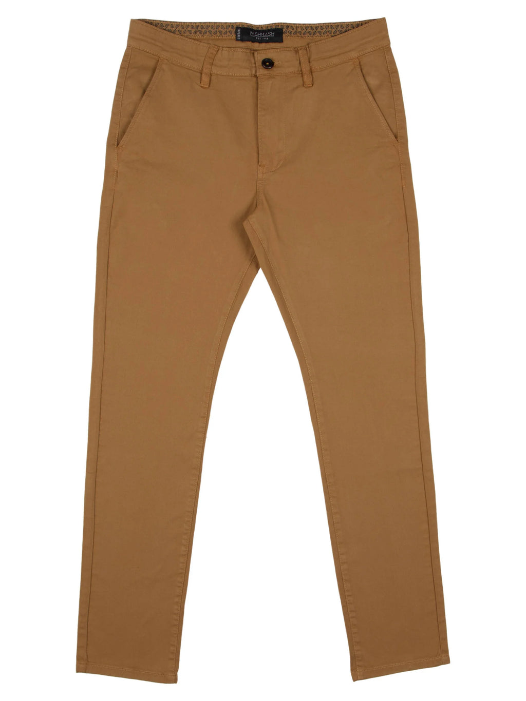 Tapered Fit Mid Stretch Casual Cotton Bromley Tobacco Chino Trouser