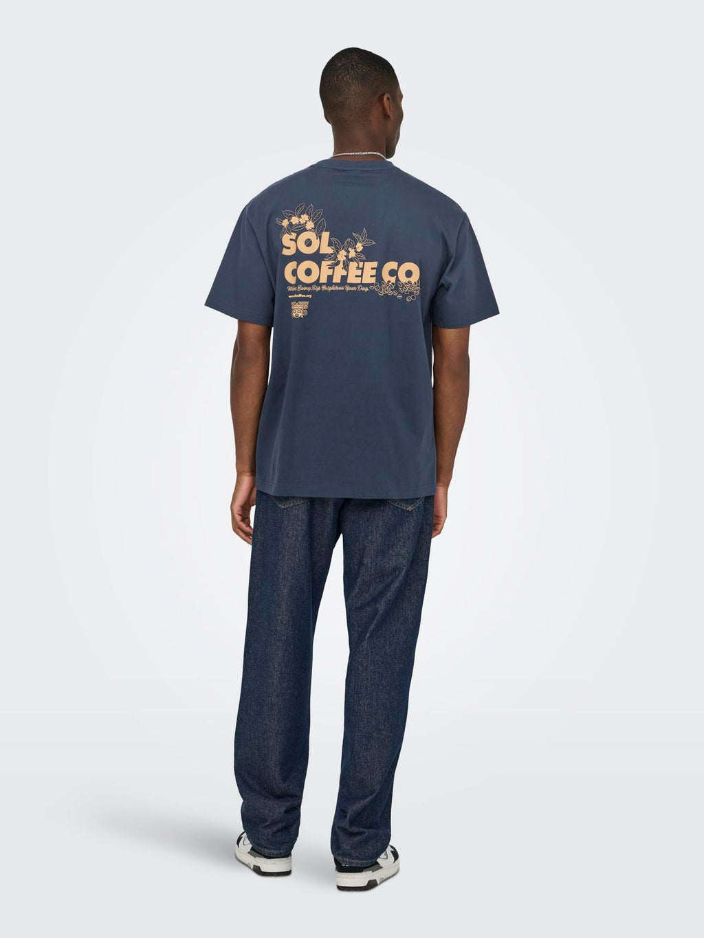 Navy Sol Coffee Cotton Fred T-shirt | Only & Sons