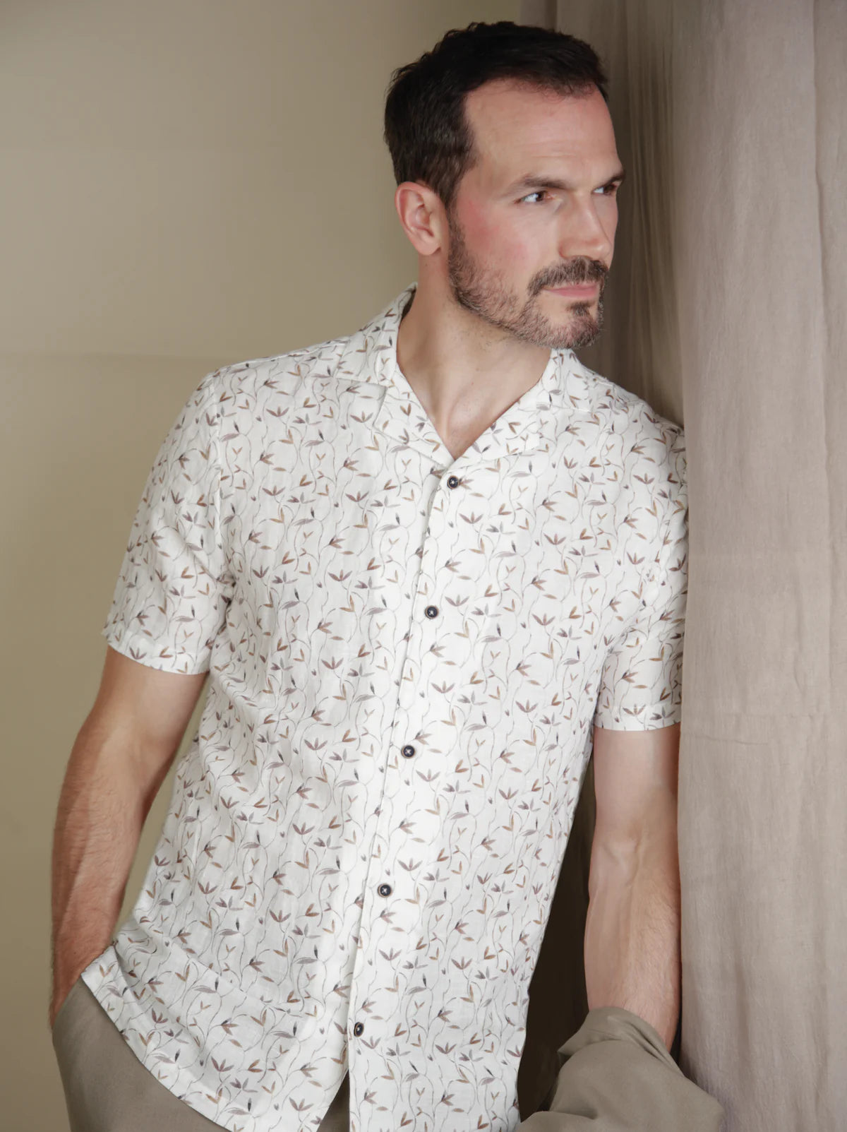 White & Brown Floral Shirt - Eclipse | Mish Mash