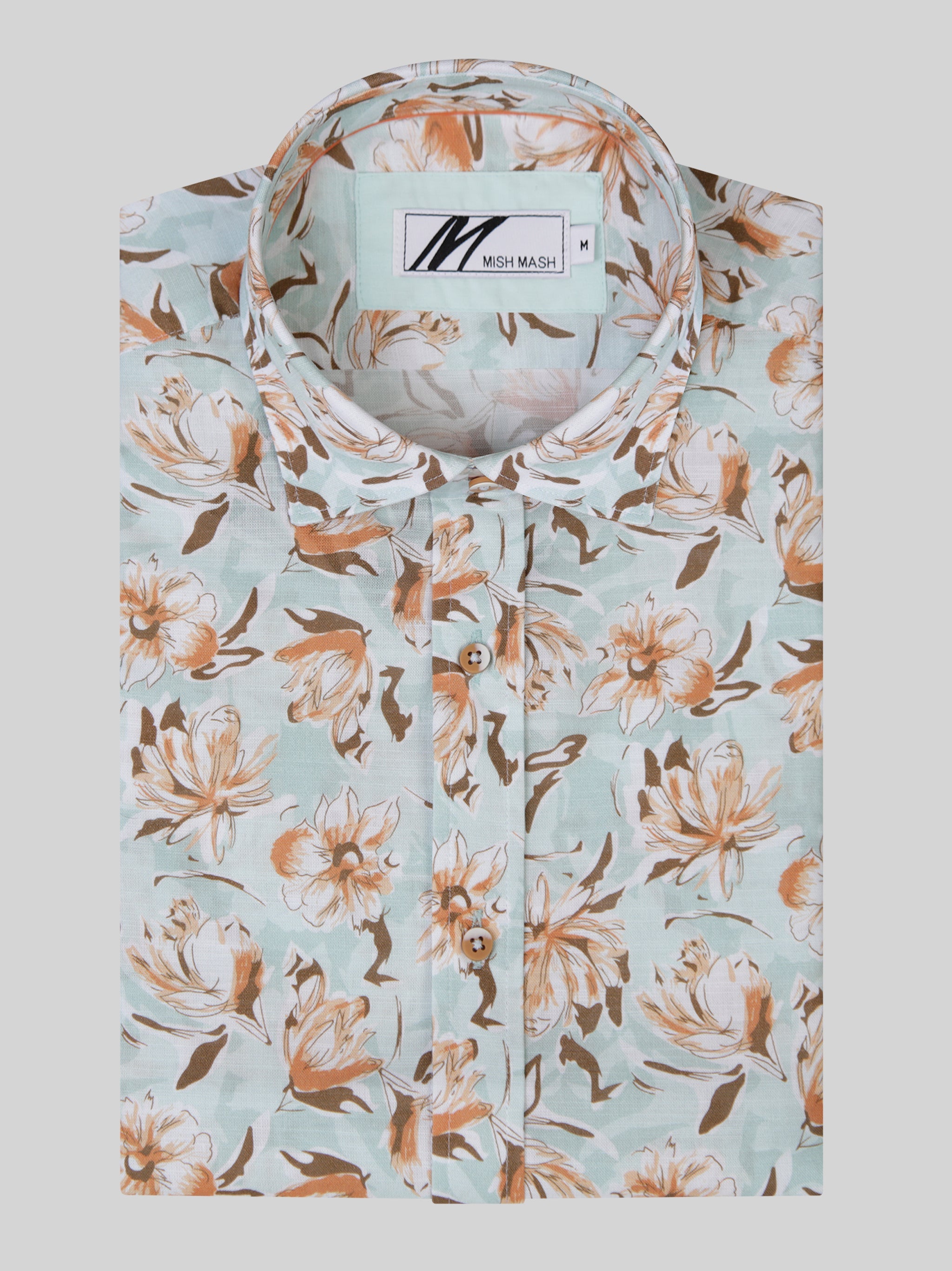 Mint Floral Cotton Shirt - Adda | Mish Mash