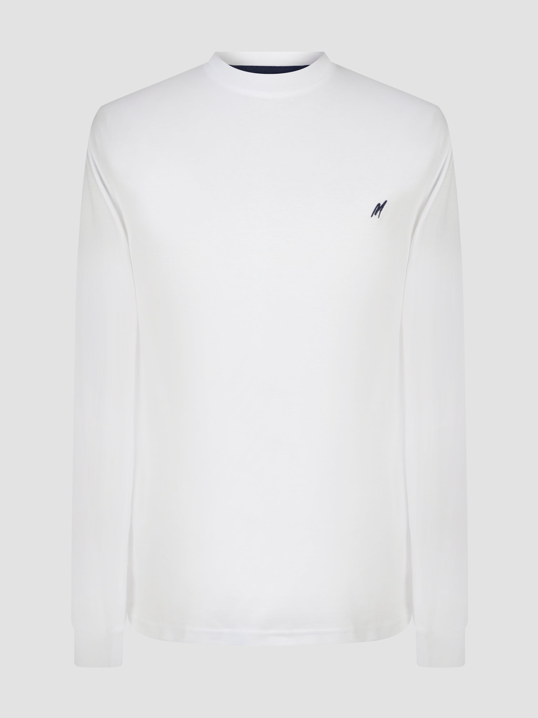 L/S White Cotton T-Shirt - Spruce | Mish Mash