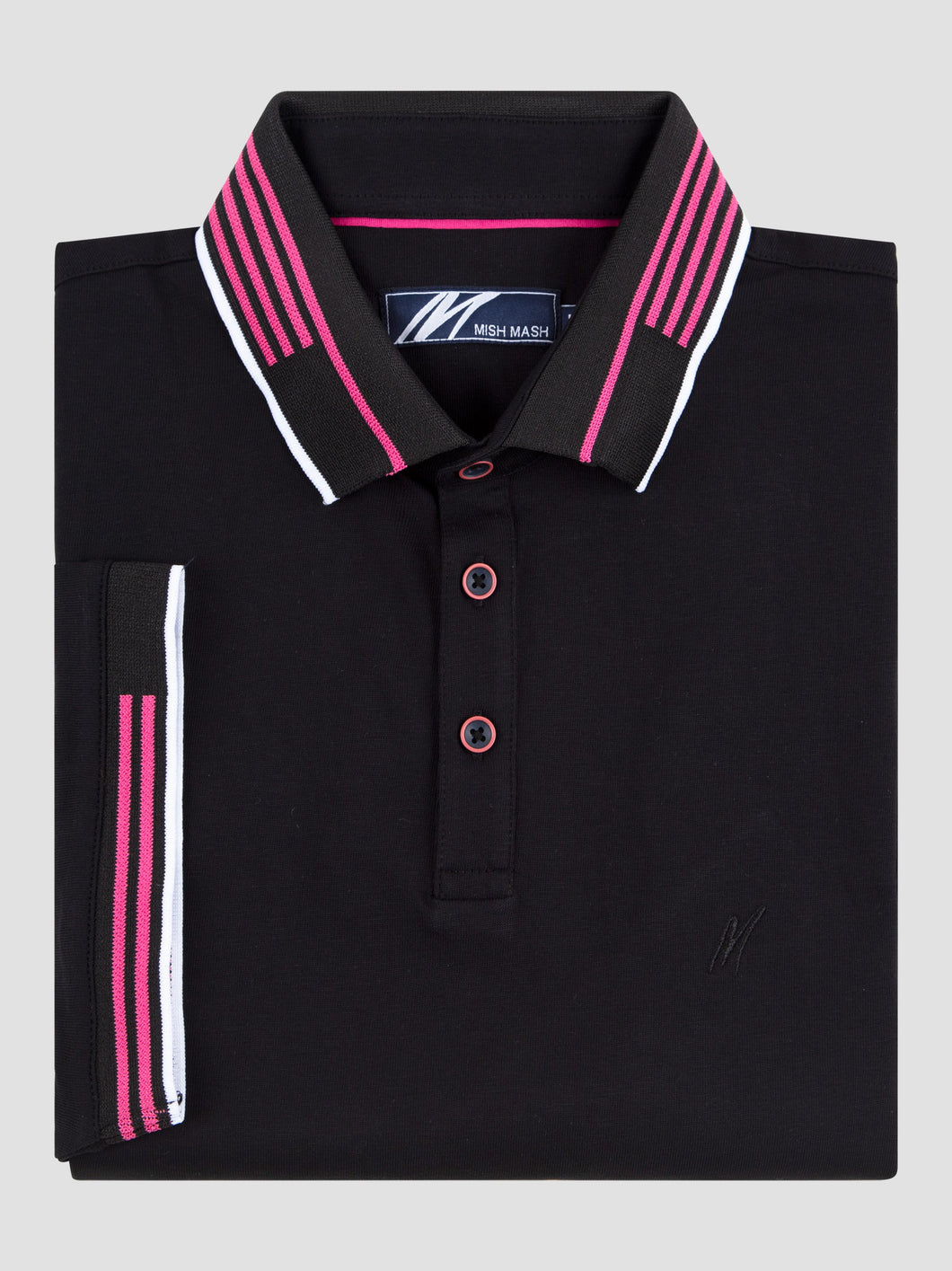 Black and Pink Polo Shirt - Oslo | Mish Mash