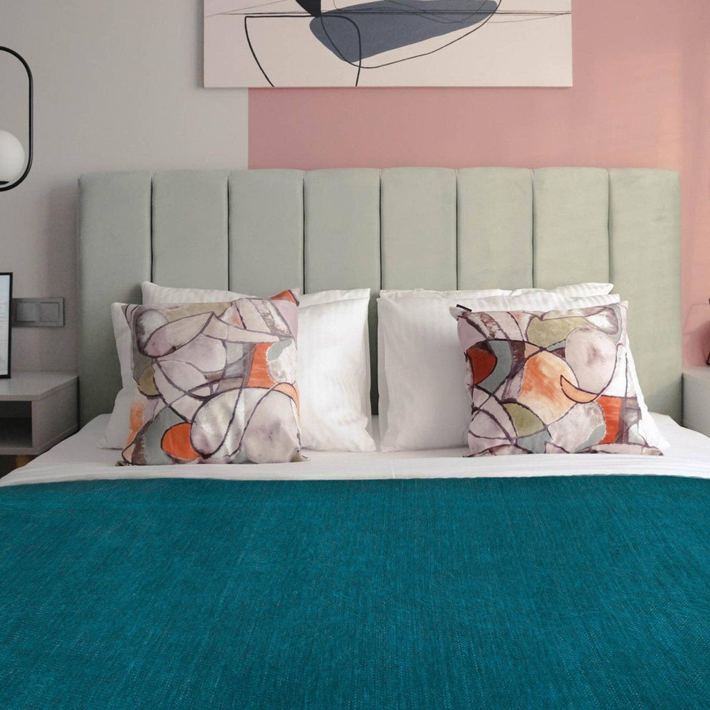 Panzaleo - Double Density Baby Alpaca Wool Throw Blanket / Sofa Cover - Queen 94 x 65 - Deep Teal