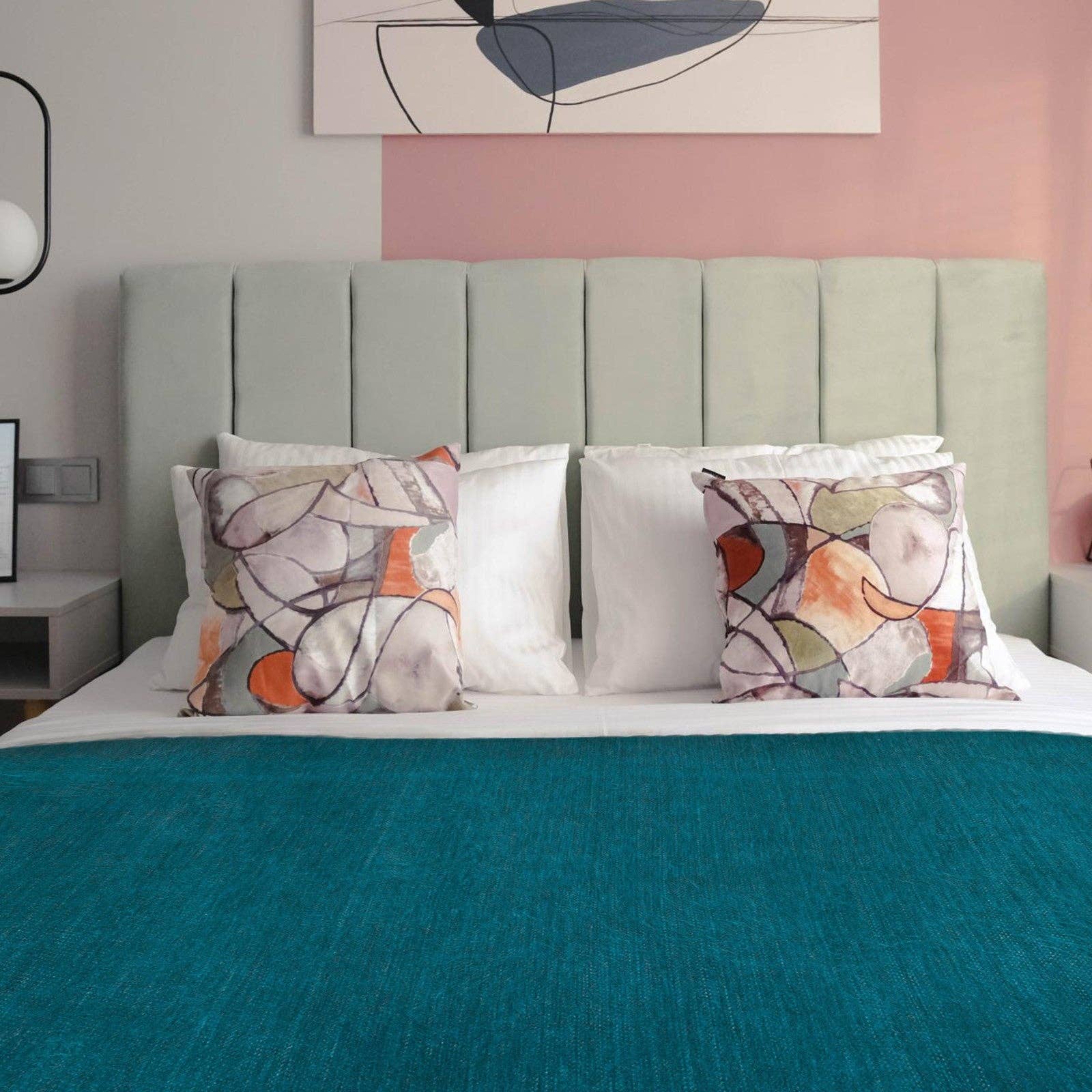 Panzaleo - Double Density Baby Alpaca Wool Throw Blanket / Sofa Cover - Queen 94 x 65 - Deep Teal