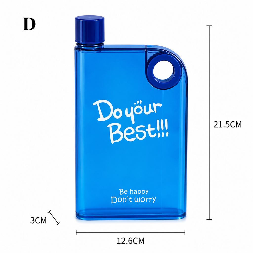 Flat Water Bottle | Portable Frosted Notebook Flask Frosted Green