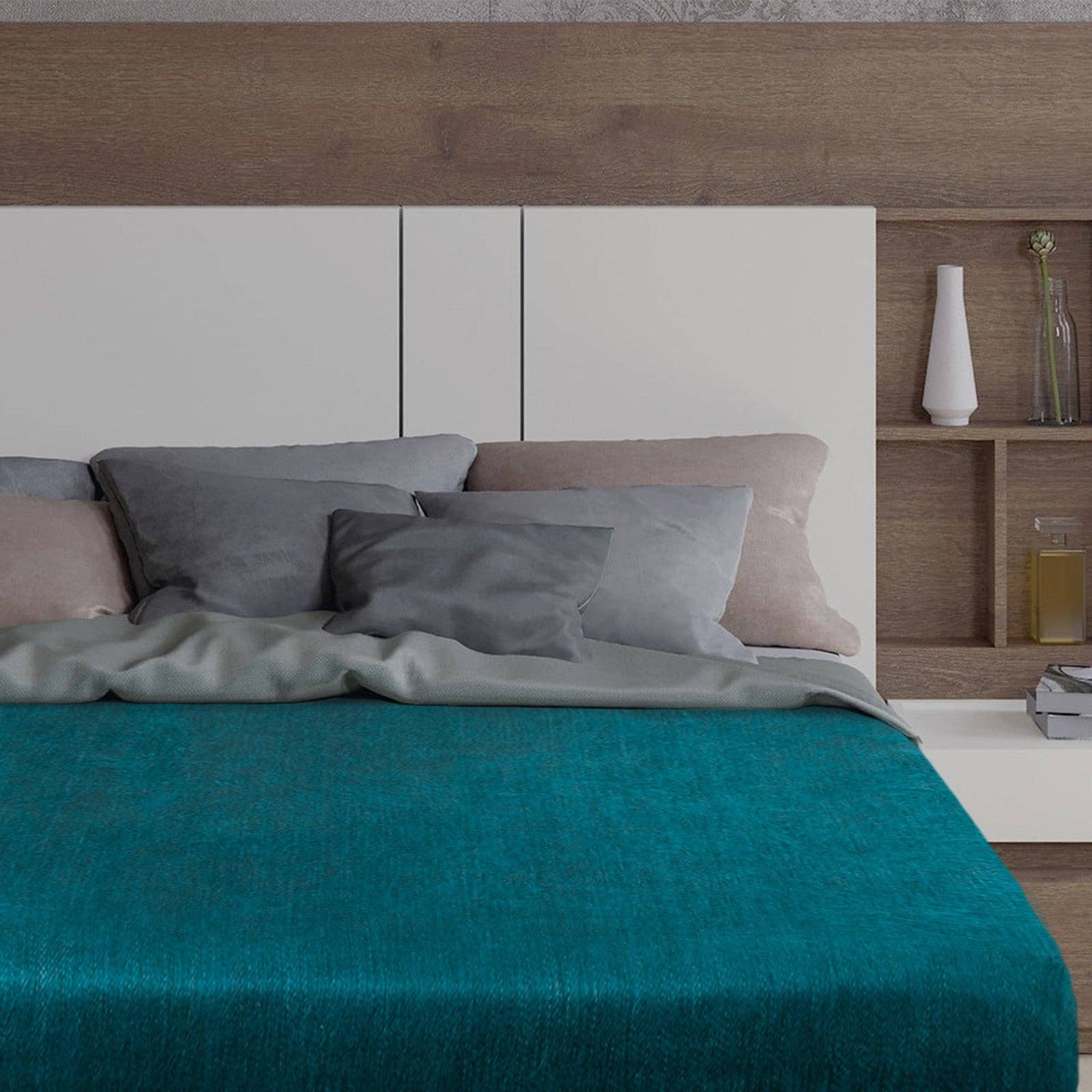 Panzaleo - Double Density Baby Alpaca Wool Throw Blanket / Sofa Cover - Queen 94 x 65 - Deep Teal