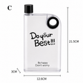 Flat Water Bottle | Portable Frosted Notebook Flask Black
