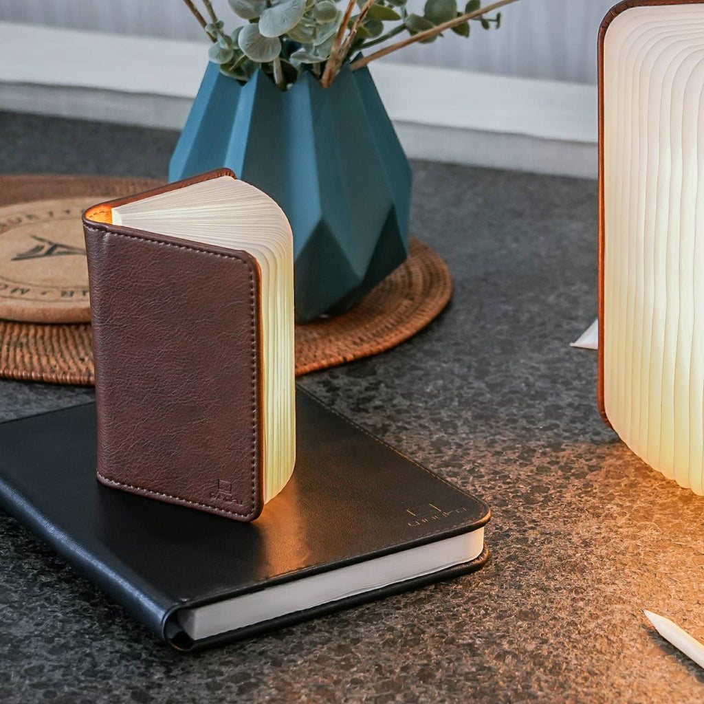 Bonded Leather Smart Book Light: Brown Leather / Large