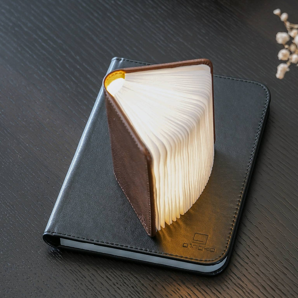 Bonded Leather Smart Book Light: Brown Leather / Large