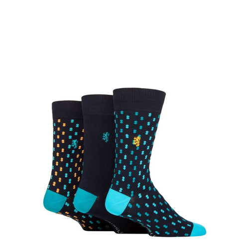 Cyan & Black Patterned Socks 3-Pack | Pringle