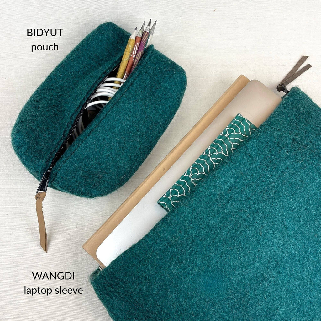 BIDYUT Boxy Felt Pouch Desk Tidy: Dark Grey