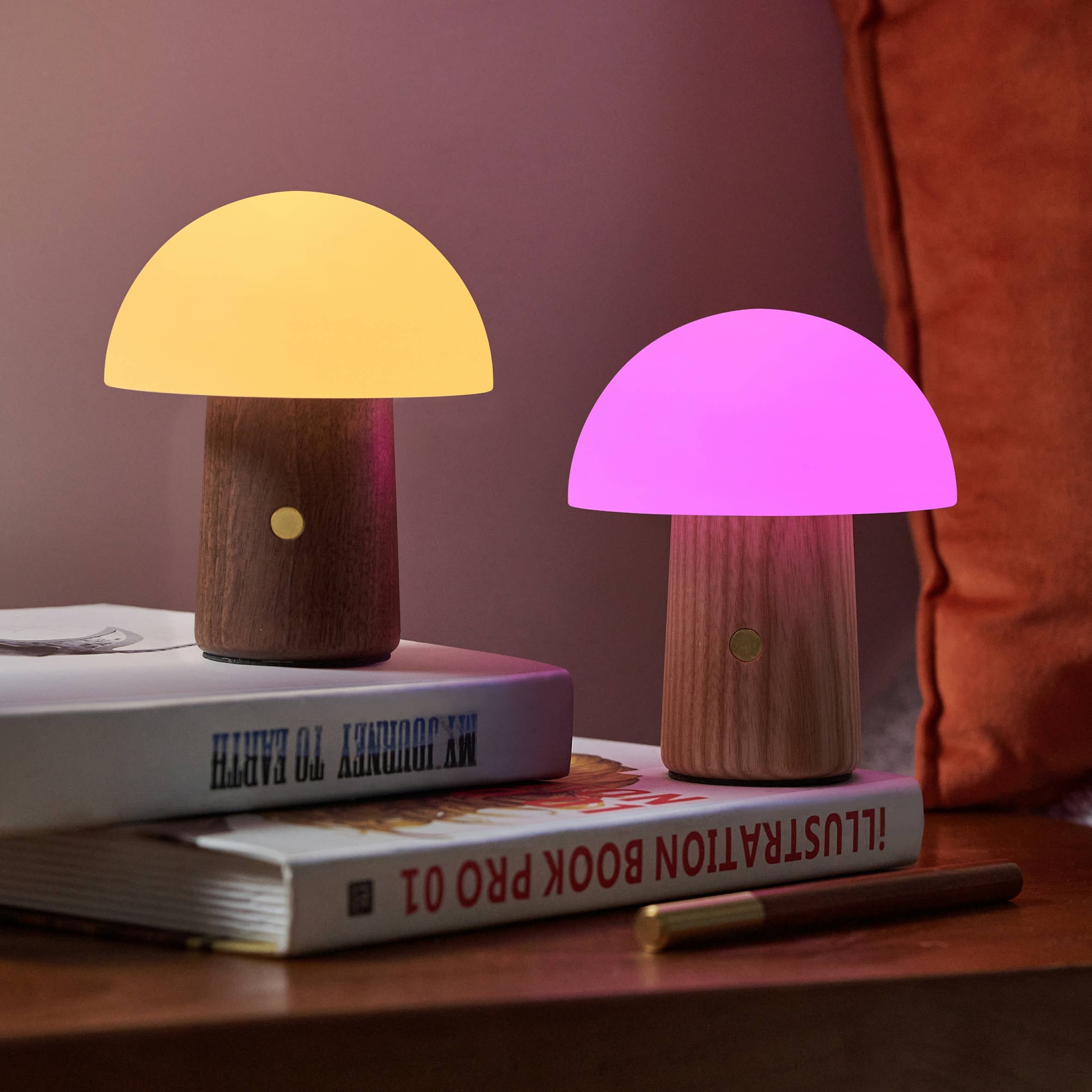 Mini Alice Mushroom Lamp: Walnut / Mini