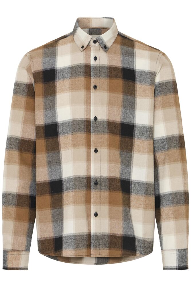 Tan and Orange Argan Oil Check Shirt Cody - Blend