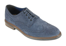 Load image into Gallery viewer, Navy Suede Brogue - Balham | Front