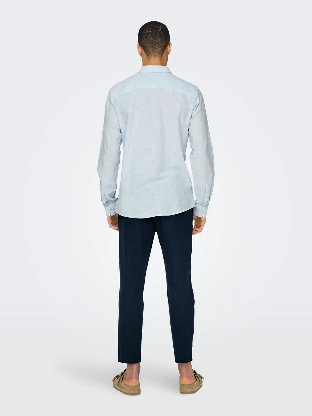 Cashmere Blue Linen & Cotton Shirt Caiden | Only & Sons