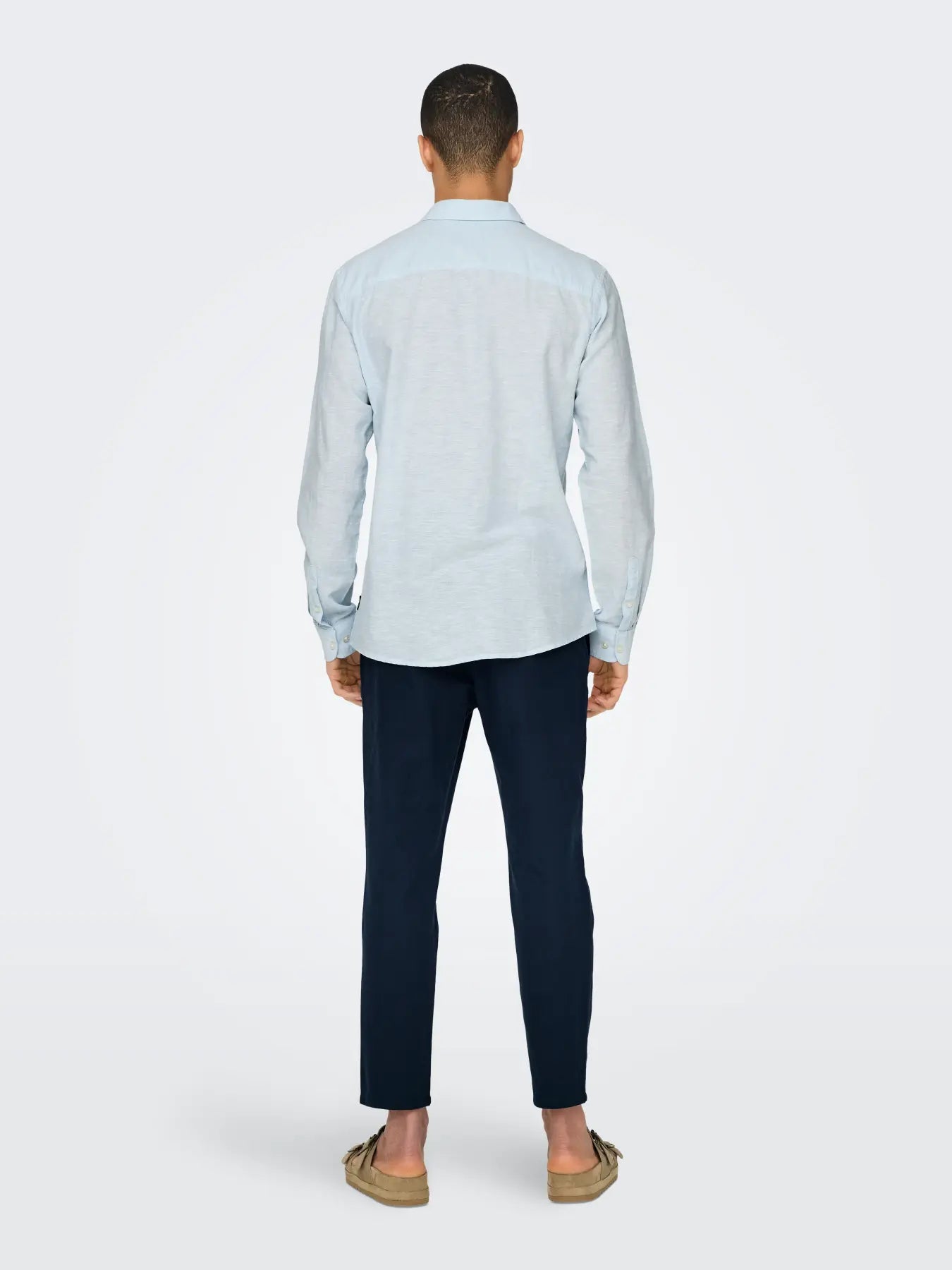 Cashmere Blue Linen & Cotton Shirt Caiden | Only & Sons