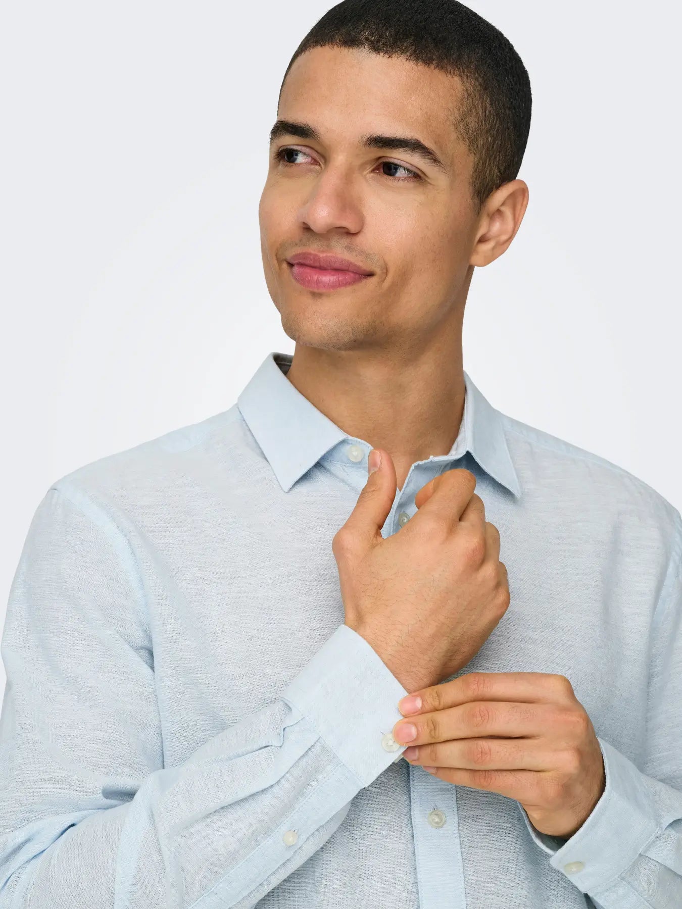 Cashmere Blue Linen & Cotton Shirt Caiden | Only & Sons