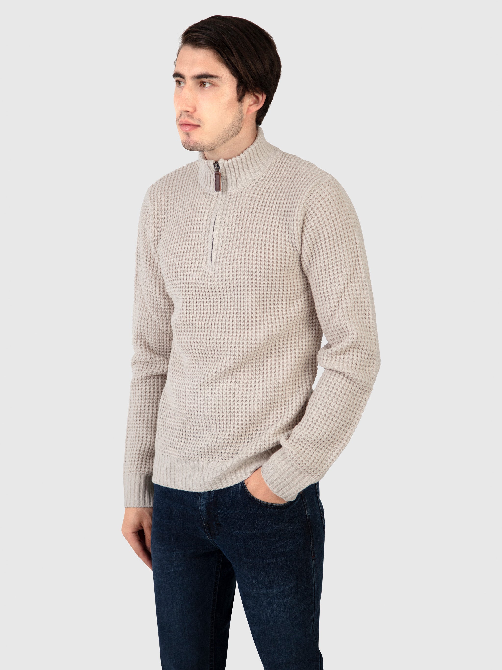 White Zipped Jumper - Chain Gardenia | Mish Mash