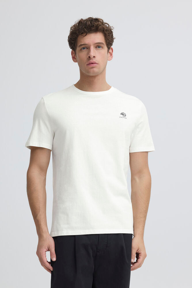 Croissant White Printed T-Shirt - Elian | Casual Friday