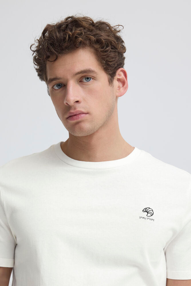Croissant White Printed T-Shirt - Elian | Casual Friday