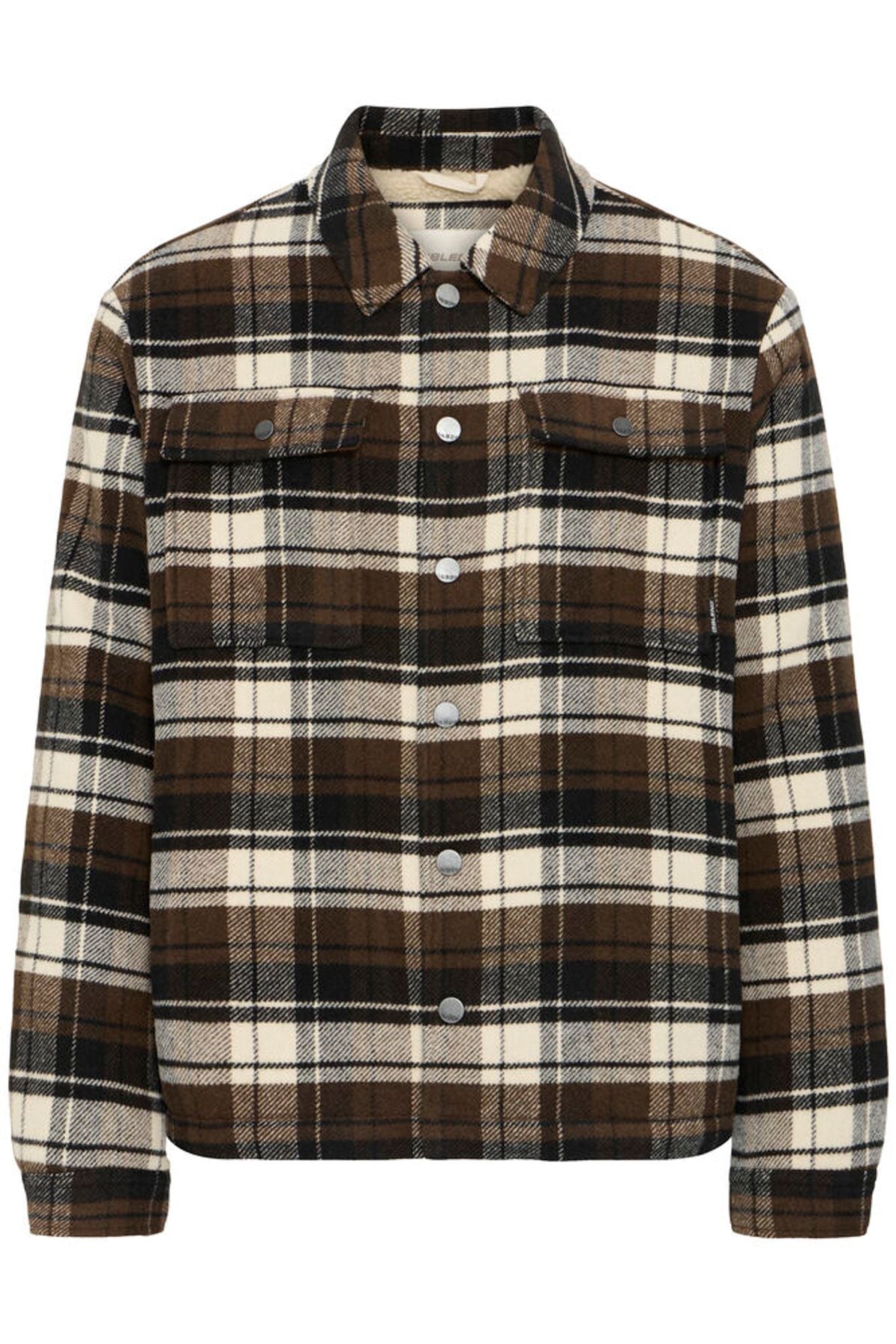 Brushed Plaid Birg Lined Shacket - Flint | Blend