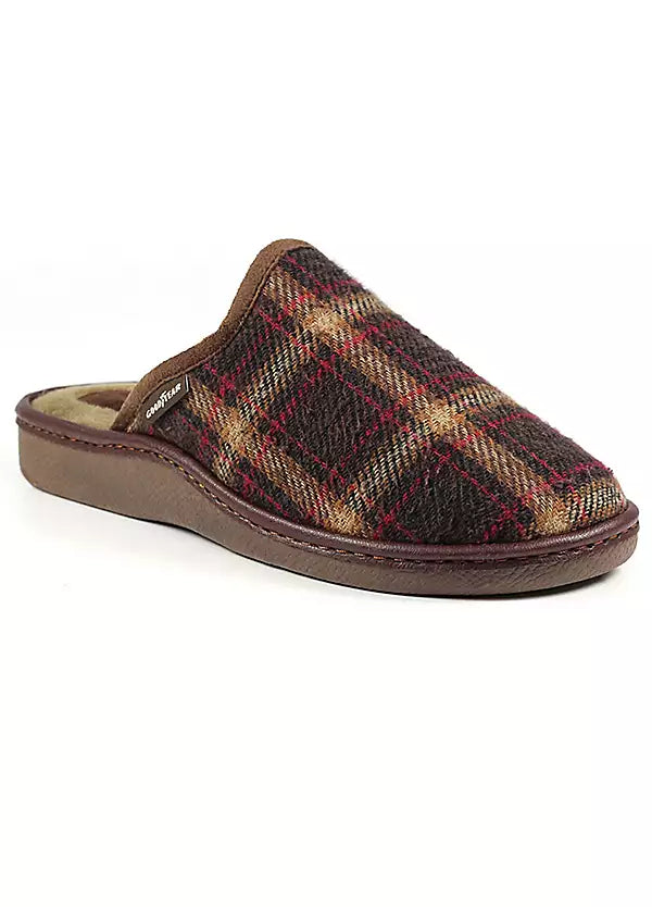 Brown Plaid Slippers - Frank | Goodyear