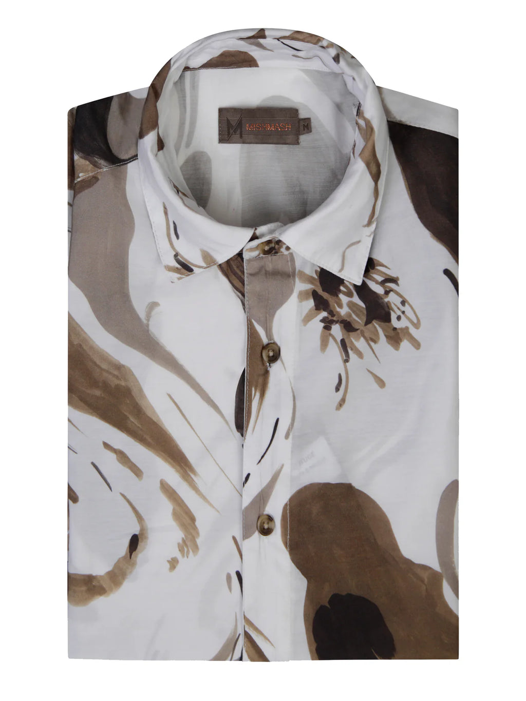White & Brown Marbled Shirt - Lattitude | Mish Mash