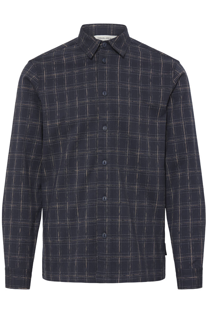 Navy and Tan Check Shirt - Ernesto | Casual Friday