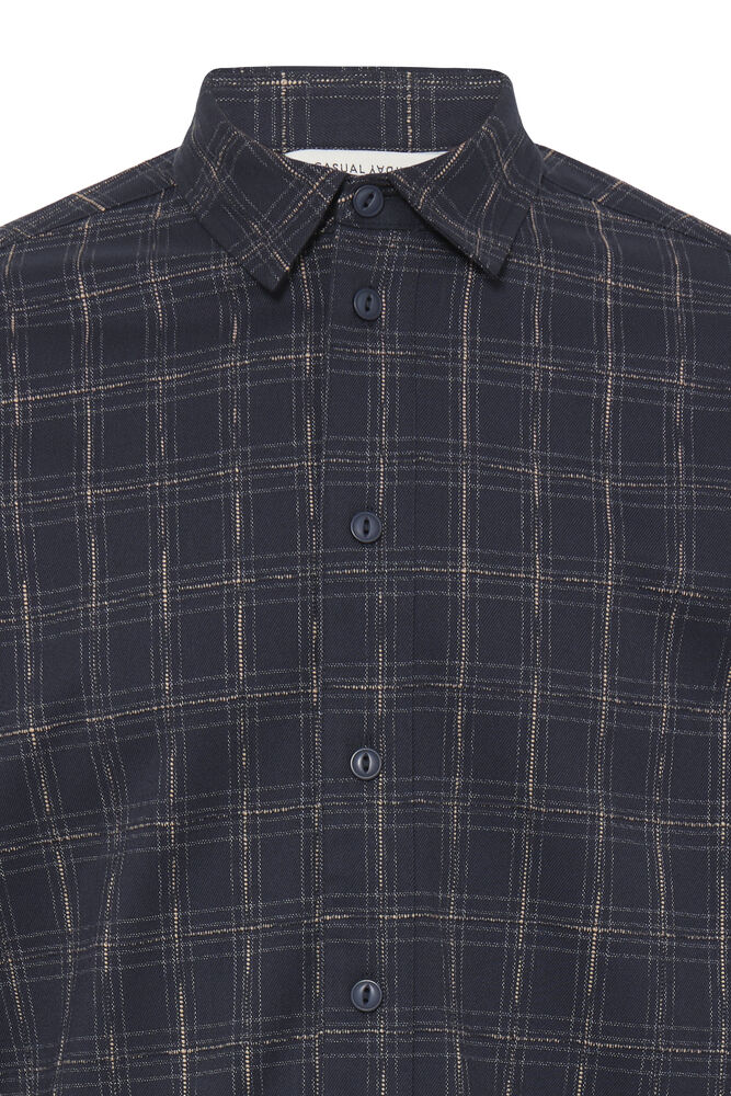 Navy and Tan Check Shirt - Ernesto | Casual Friday