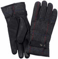 Black Tweed Leather Gloves | Failsworth