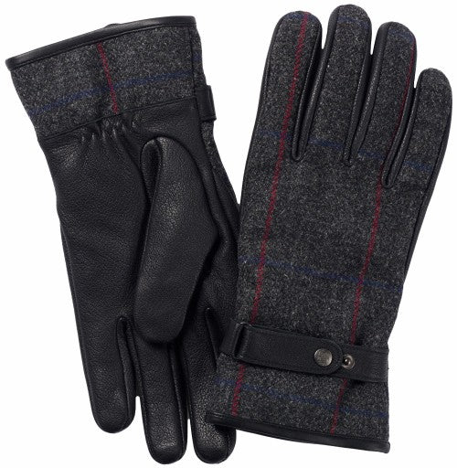 Black Tweed Leather Gloves | Failsworth