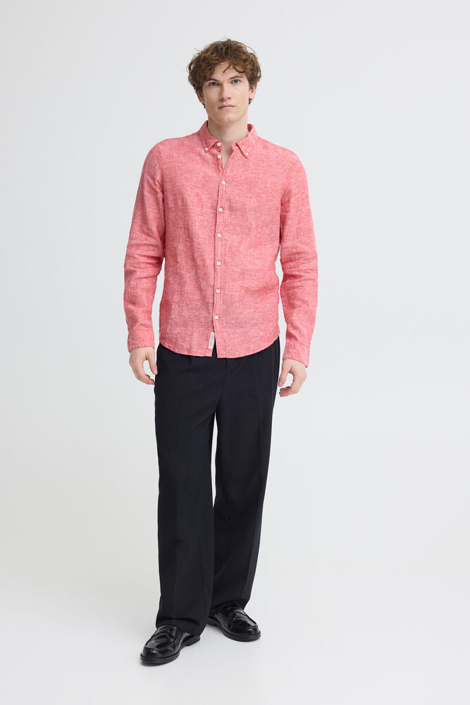 Red Linen Shirt Long Sleeve - Anton | Casual Friday
