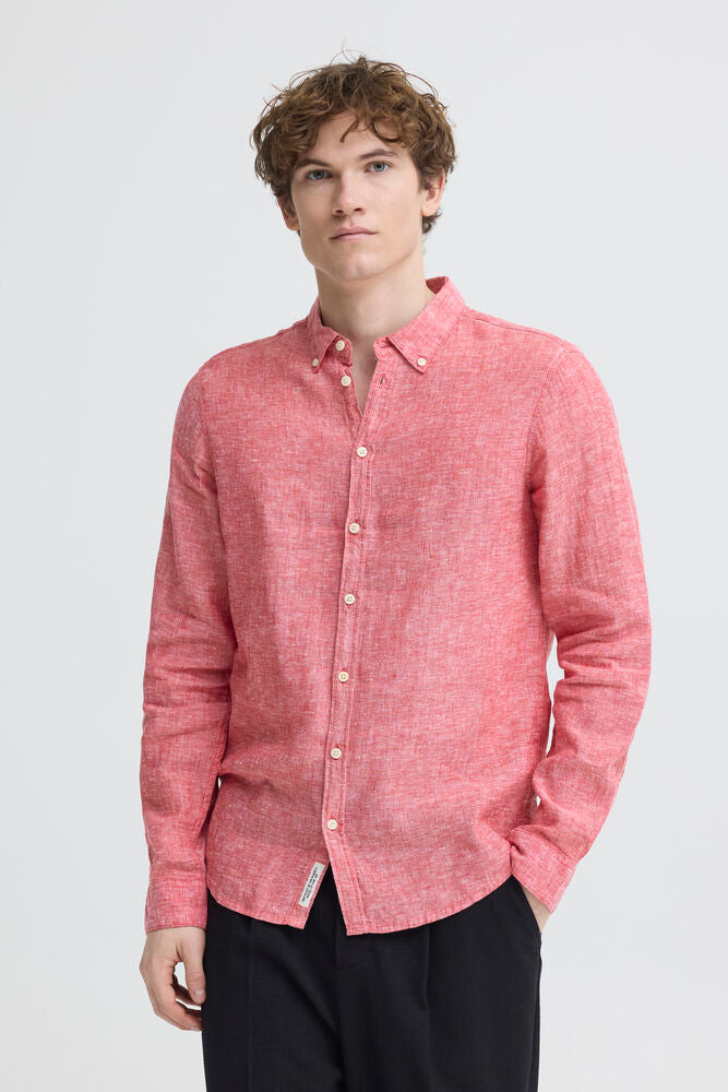 Red Linen Shirt Long Sleeve - Anton | Casual Friday