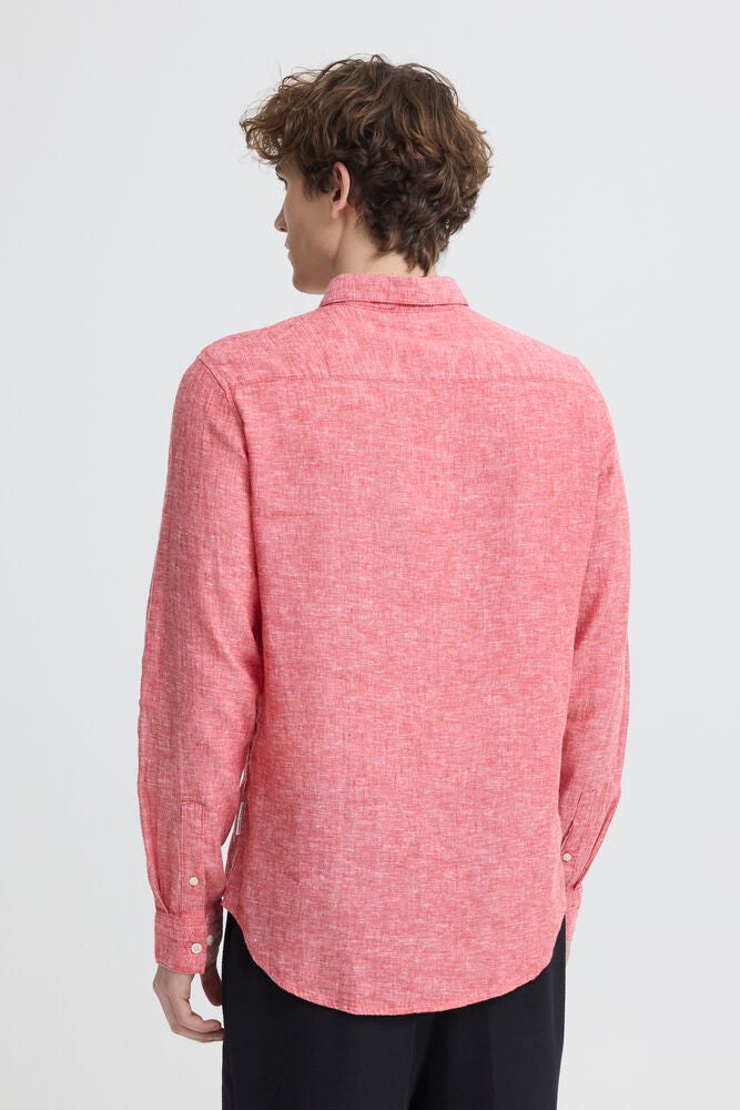 Red Linen Shirt Long Sleeve - Anton | Casual Friday