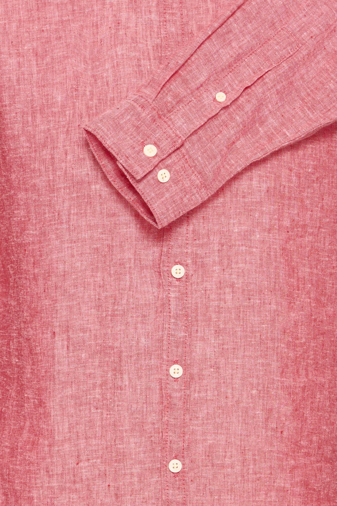 Red Linen Shirt Long Sleeve - Anton | Casual Friday