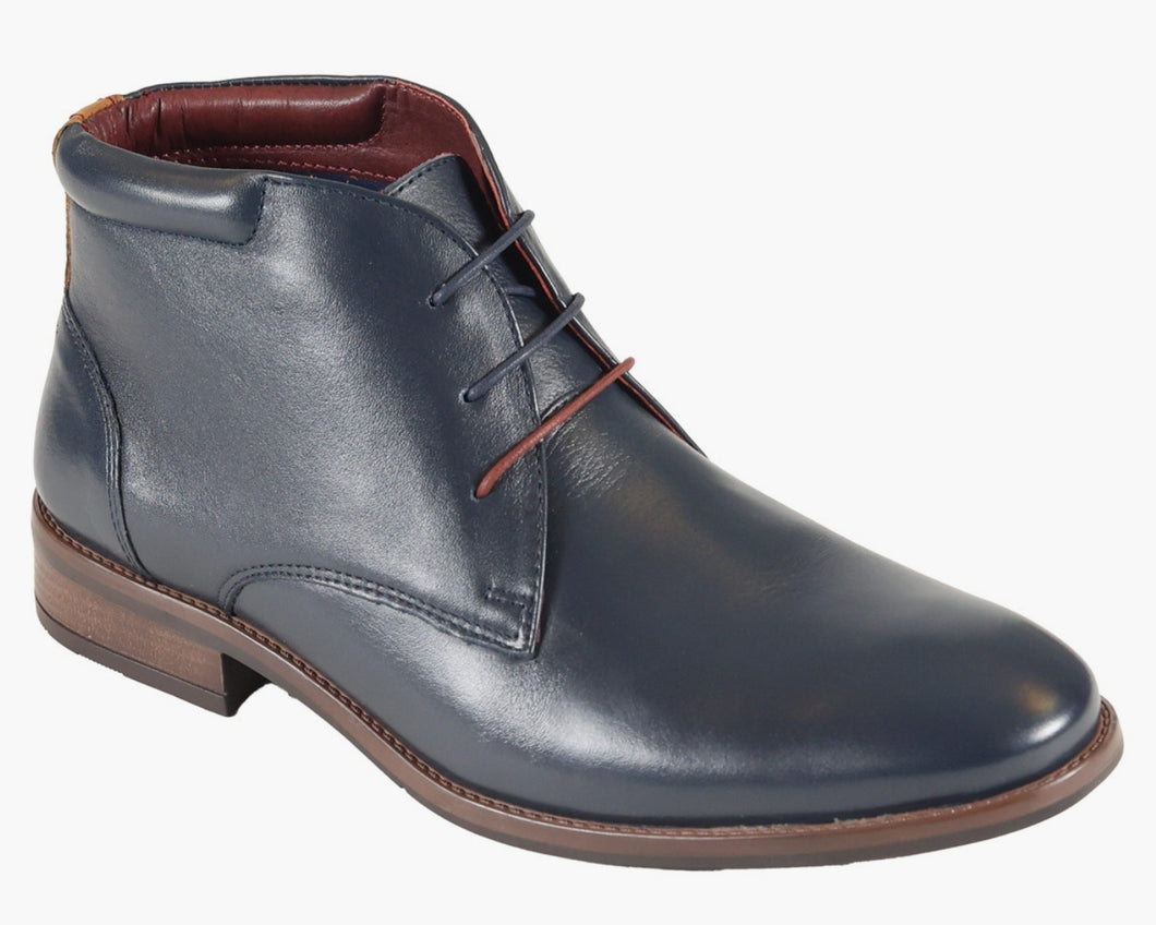 Navy Chukka Boots - Logan | Front