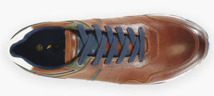 Tan & Navy Trainers - Brescia | Front