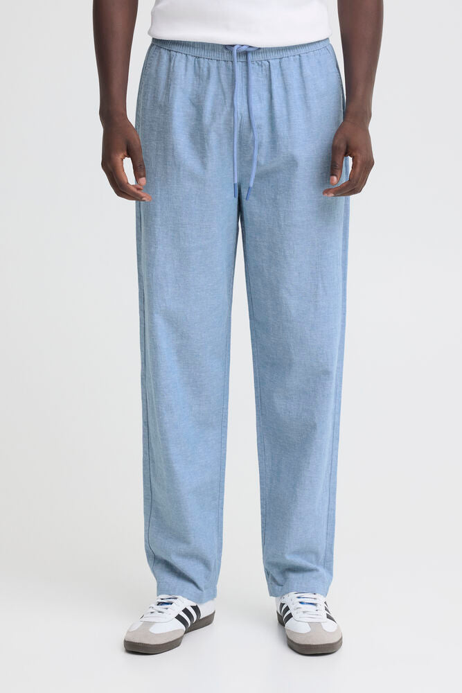 Sky Blue Linen Summer Pants Aban - Blend