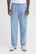 Sky Blue Linen Summer Pants Aban - Blend
