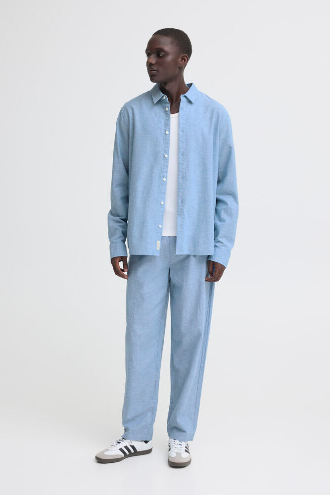 Sky Blue Linen Summer Pants Aban - Blend