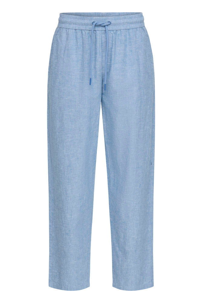Sky Blue Linen Summer Pants Aban - Blend