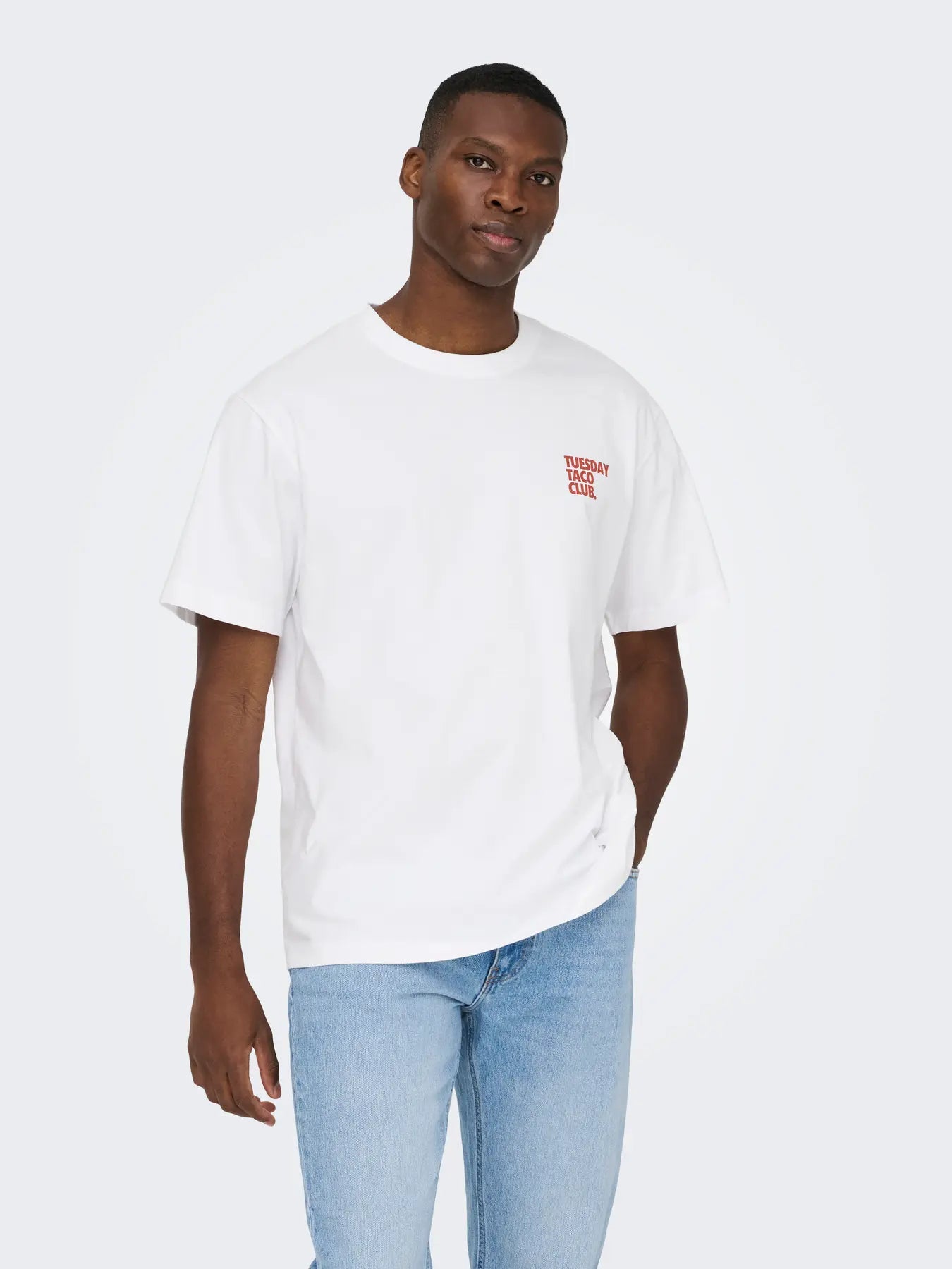 White Taco Tuesday Cotton Fred T-shirt | Only & Sons
