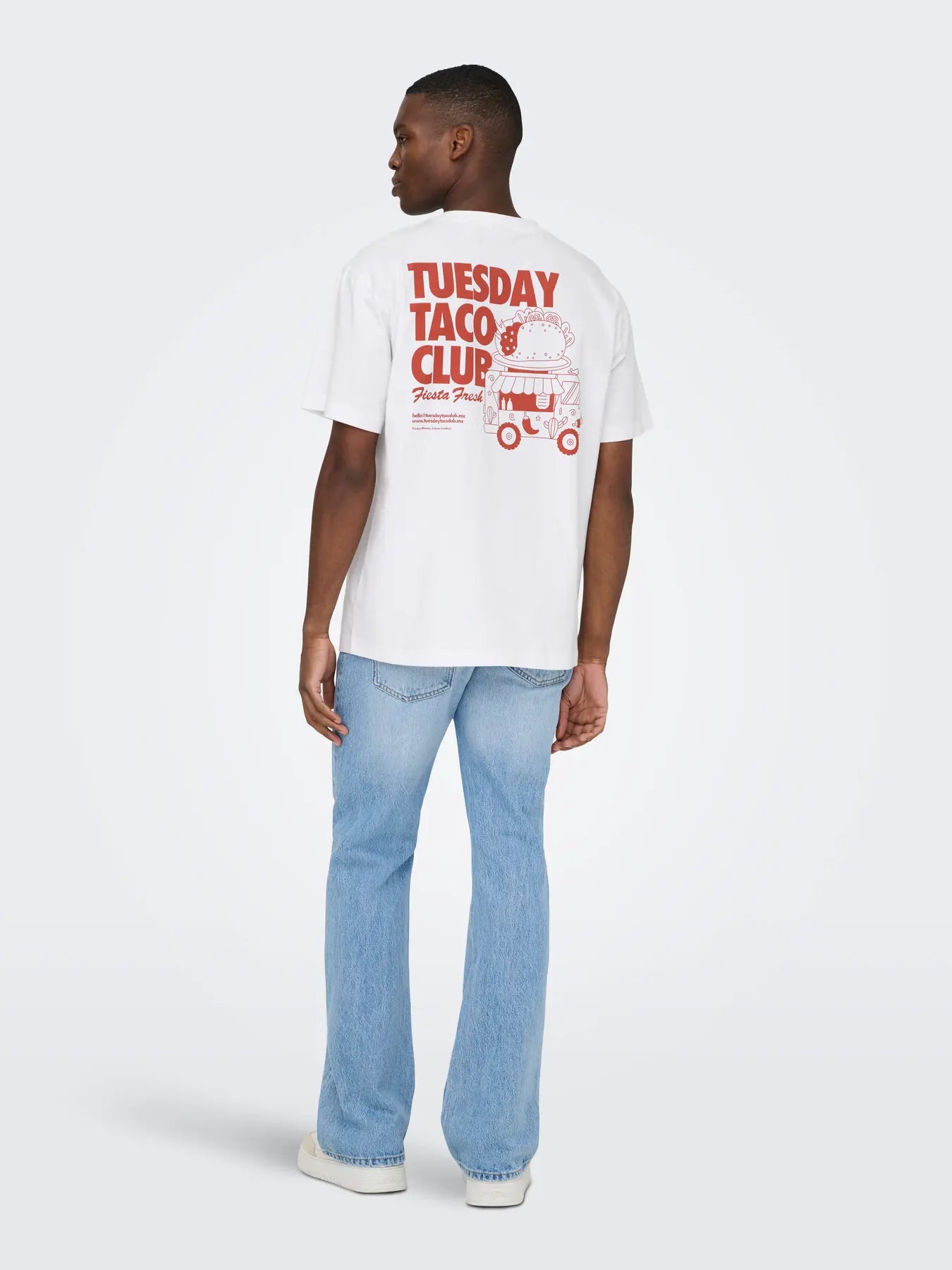 White Taco Tuesday Cotton Fred T-shirt | Only & Sons